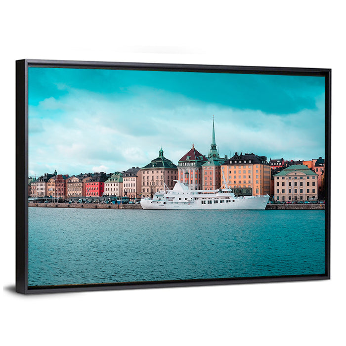 Stockholm Harbour Wall Art as a framed canvas