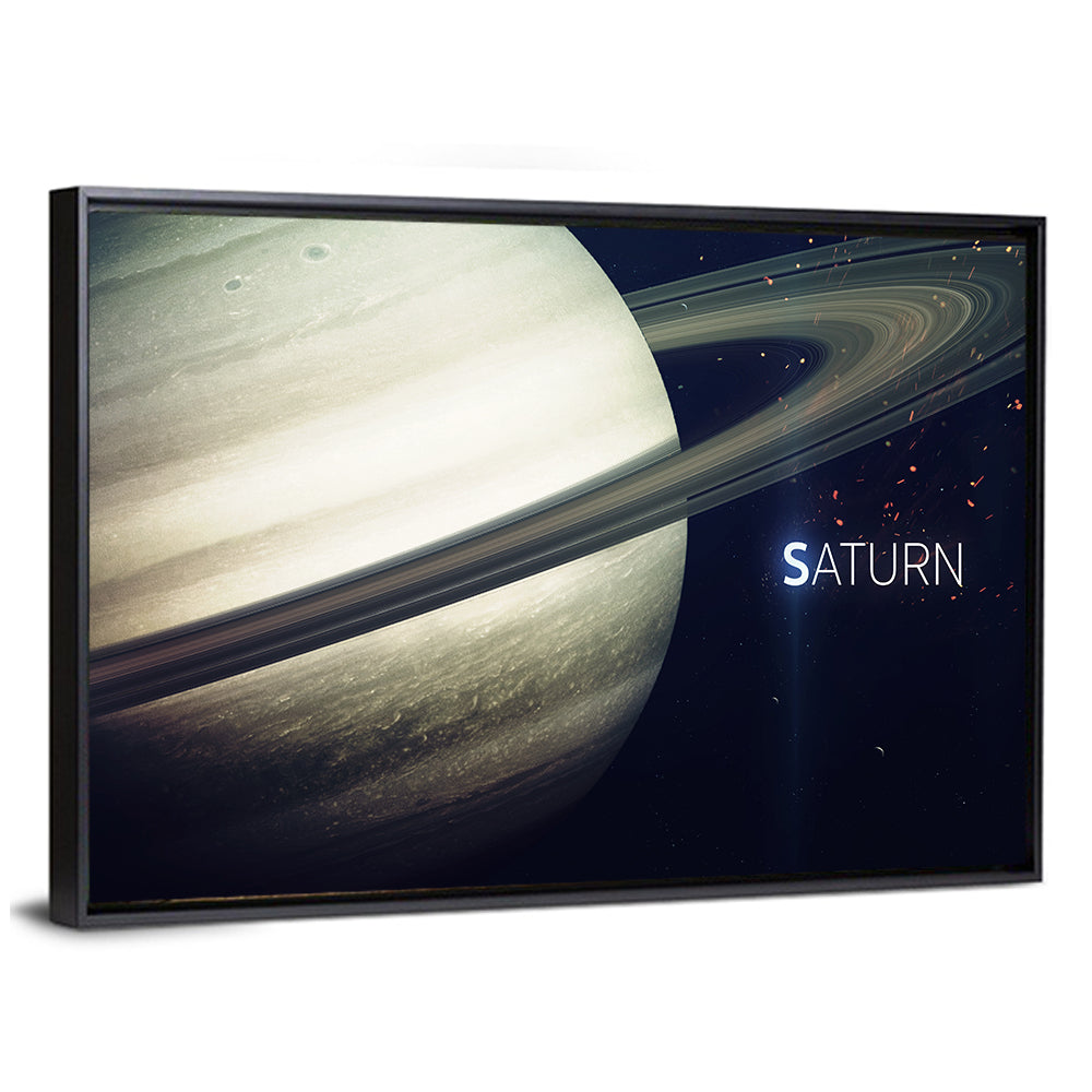 Saturn Close-up with Rings Wall Art