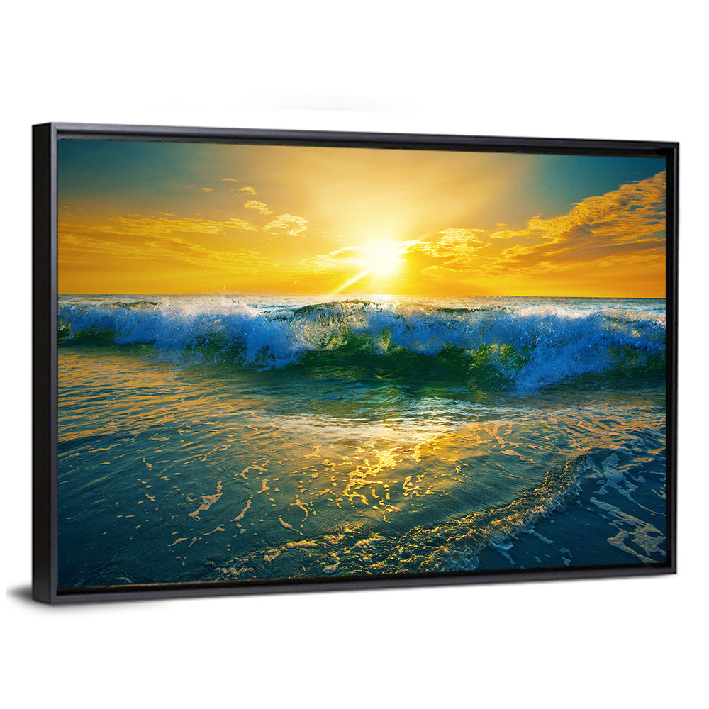 Breaking Wave at Sunrise Wall Art