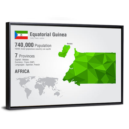 Equatorial Guinea Map Wall Art