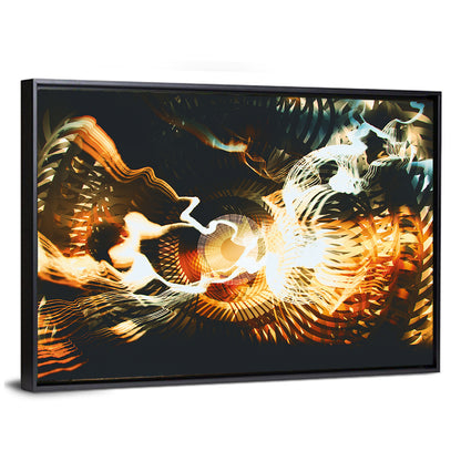 Golden Surreal Fractal Wall Art