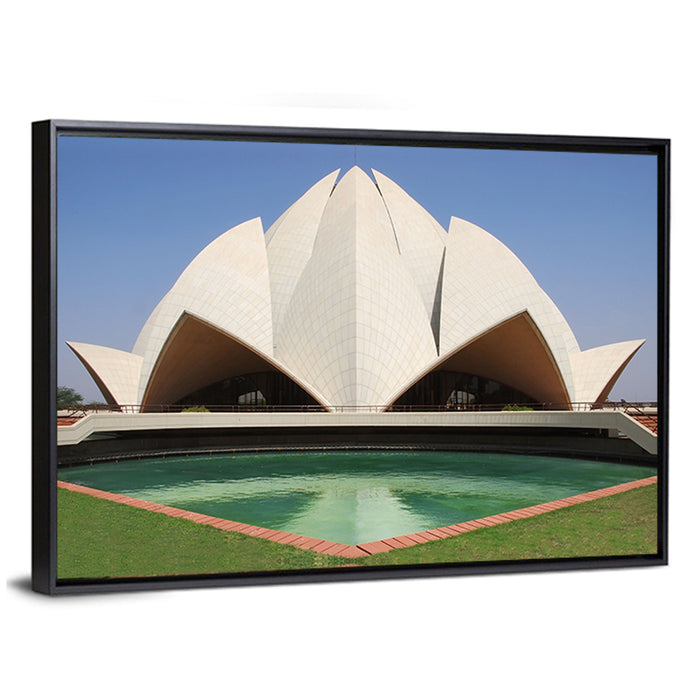 Lotus Temple New Delhi Wall Art as a framed canvas