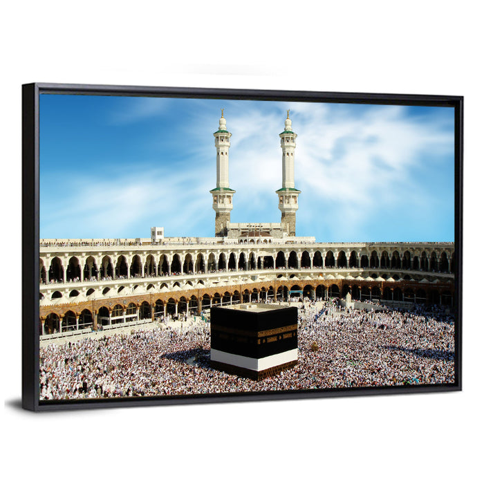 Kaaba at Masjid Al-haram Wall Art as a framed canvas