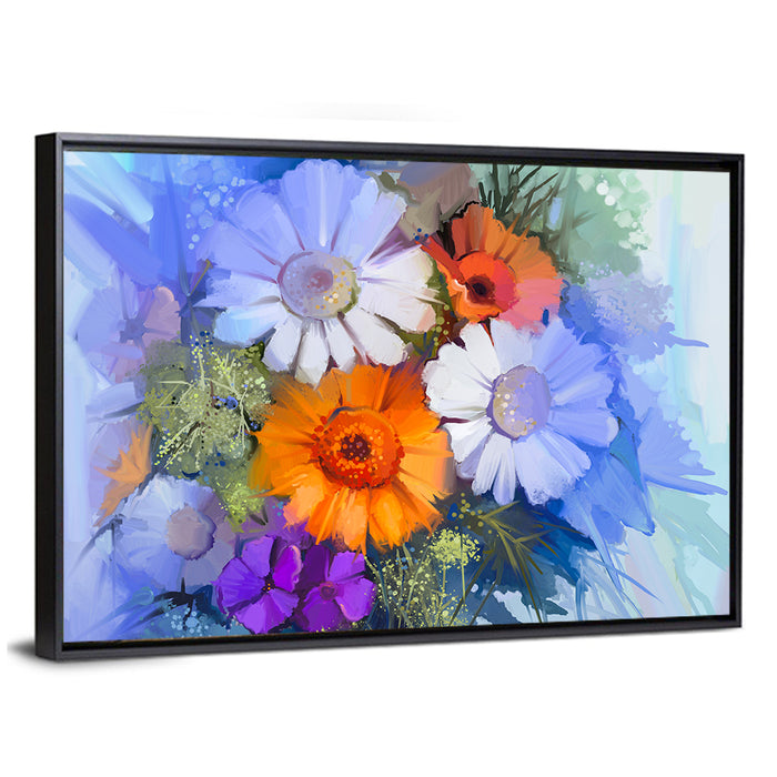 Impasto Floral Bouquet Wall Art as a framed canvas