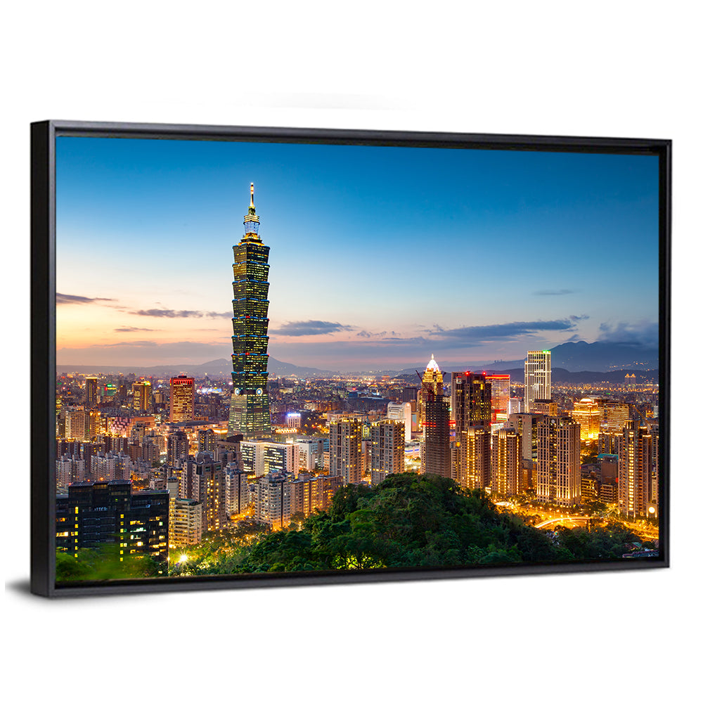 Taipei Skyline at Dusk Wall Art