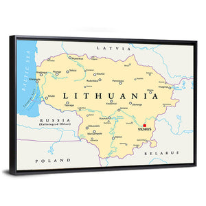 Lithuania Political Map Wall Art