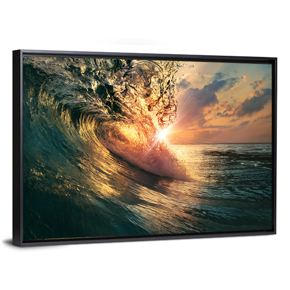 Sun Through Breaking Wave Wall Art