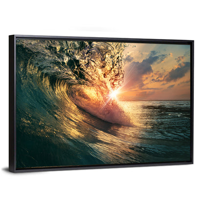 Sun Through Breaking Wave Wall Art