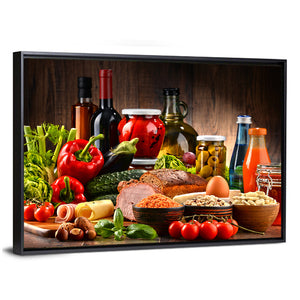 Organic Food Products Composition Wall Art