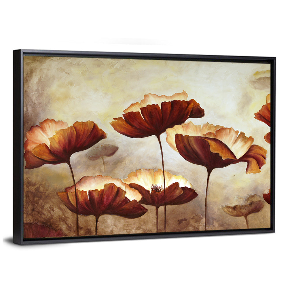Layered Poppies Painting Wall Art