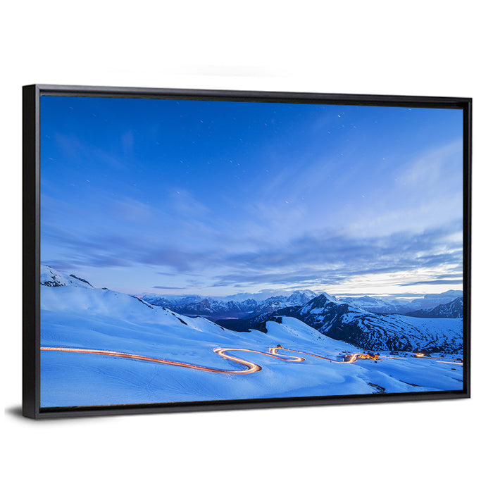 Passo Giau Sunset, Dolomites Italy Wall Art as a framed canvas