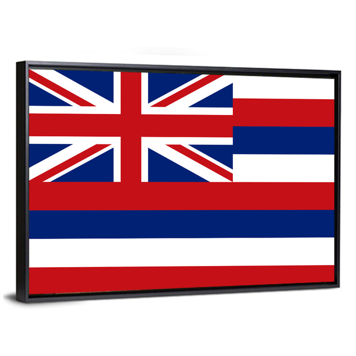 Flag of Hawaii Wall Art as a framed canvas