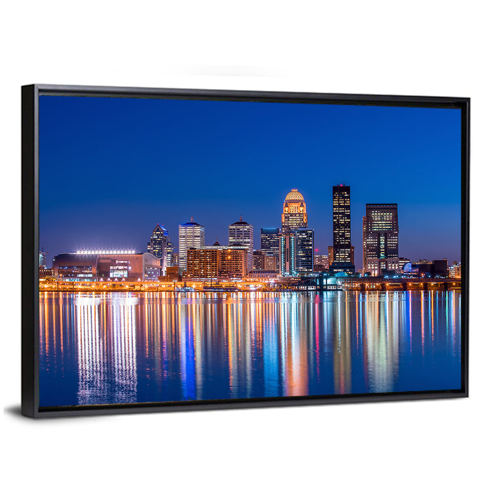Downtown Louisville Skyline at Night Wall Art
