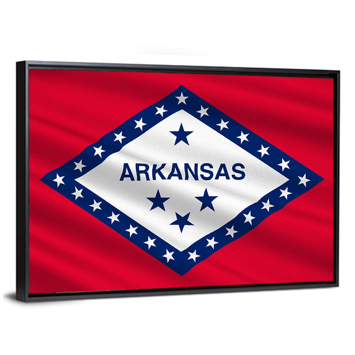 Arkansas State Flag Wall Art as a framed canvas