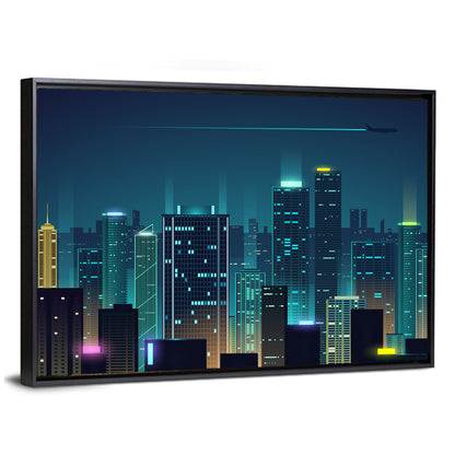 Abstract Night City Skyline Wall Art
