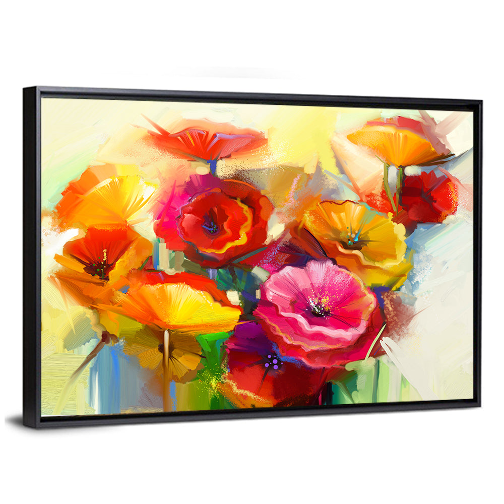 Impasto Poppy Bouquet Wall Art