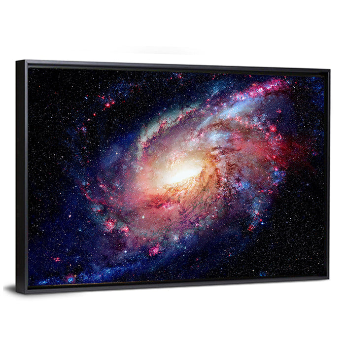 Spiral Galaxy and Nebula Wall Art as a framed canvas