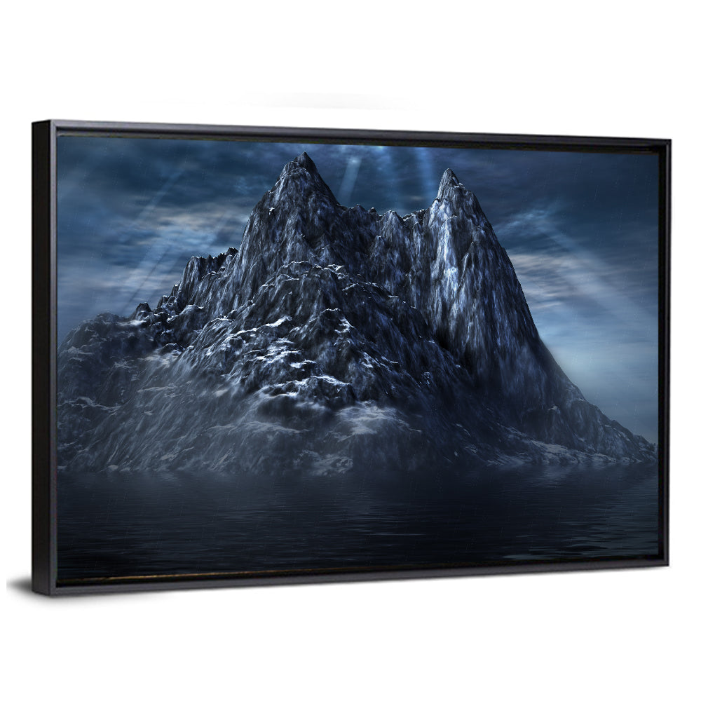Dark Mountain Over the Sea Wall Art
