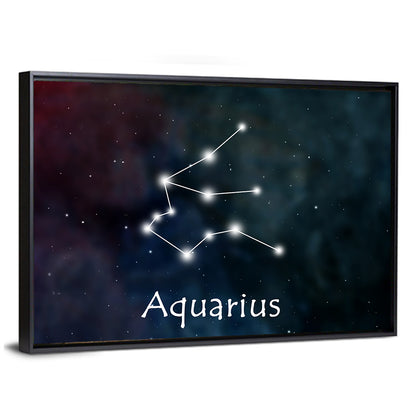 Aquarius Constellation Star Map Wall Art
