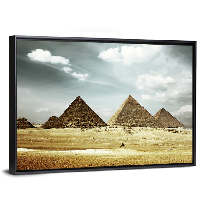 Great Pyramids of Giza Wall Art as a framed canvas