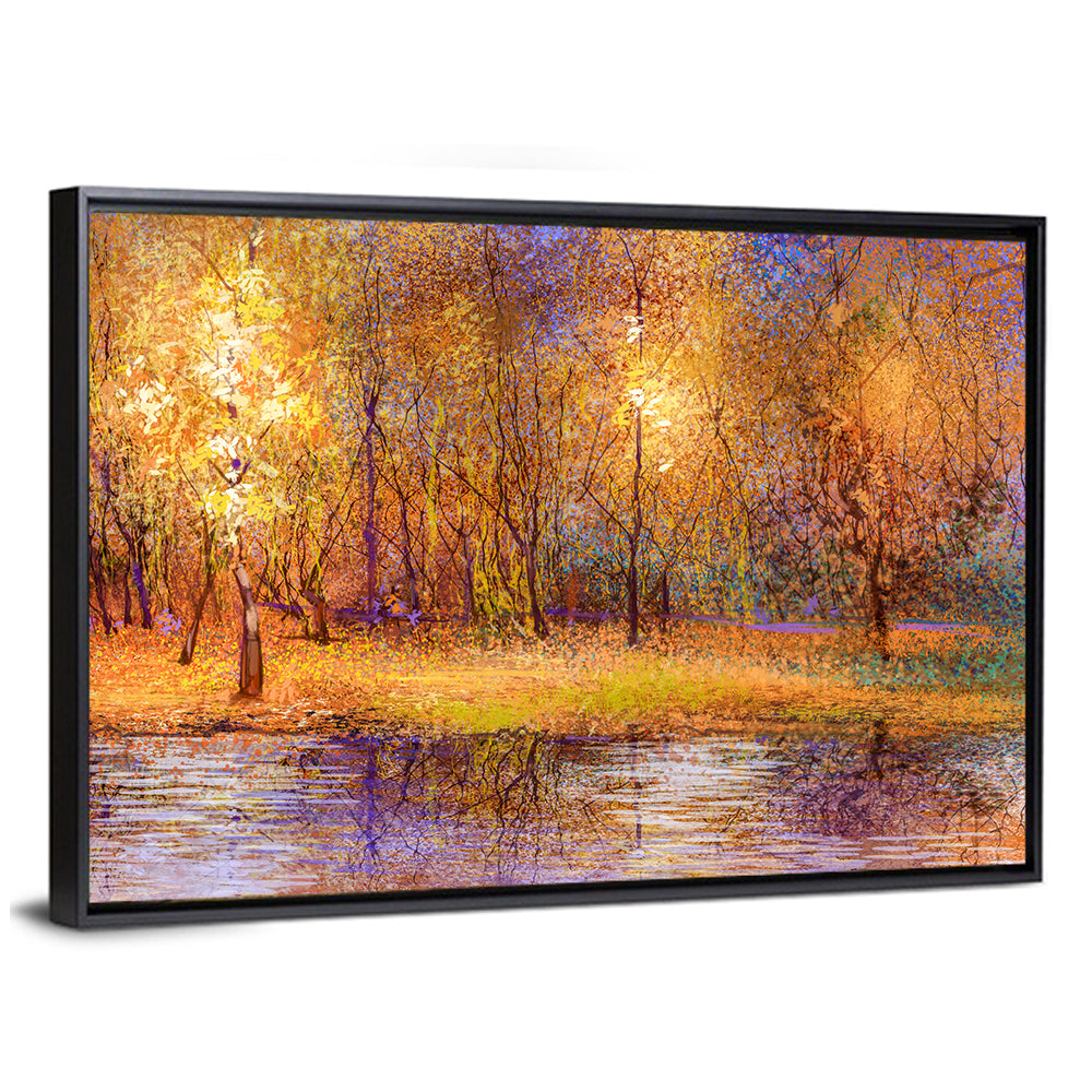 Autumn Lake Reflection Wall Art