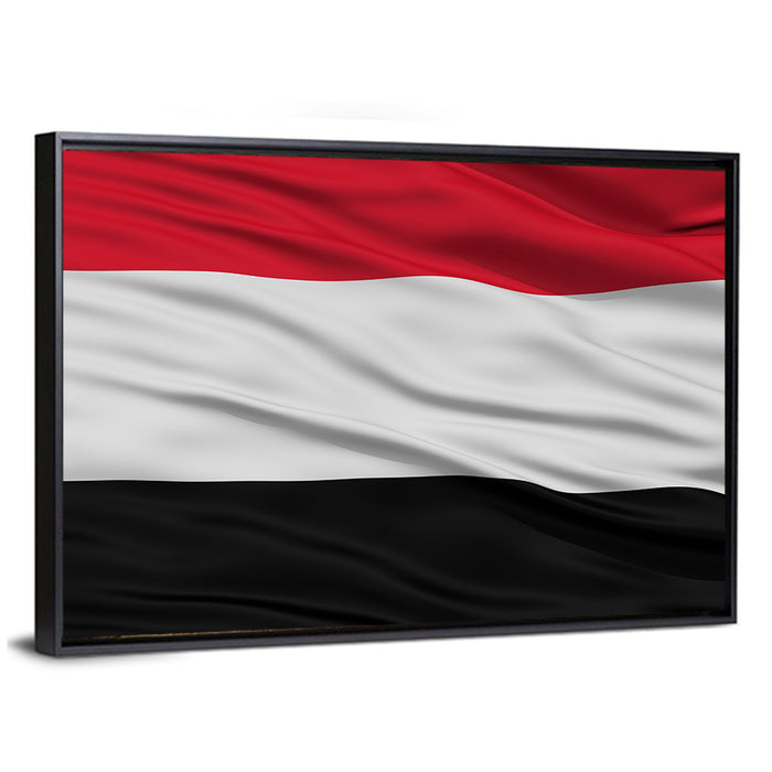Flag of Yemen Wall Art as a framed canvas