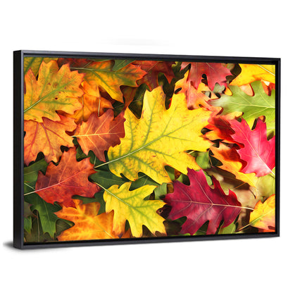 Painterly Autumn Oak Leaves Wall Art