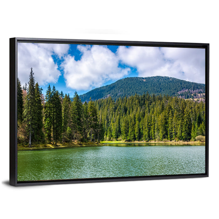 Synevir Mountain Lake Wall Art as a framed canvas