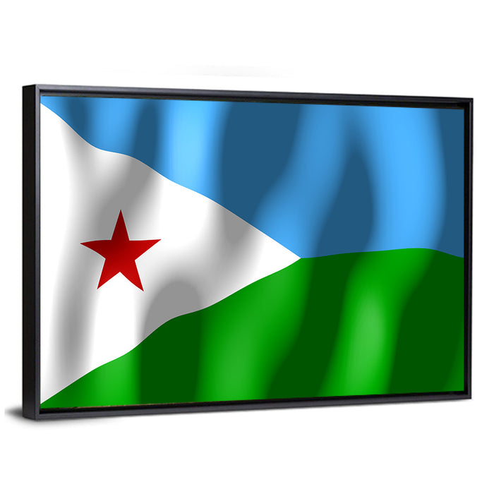 Flag of Djibouti Wall Art as a framed canvas