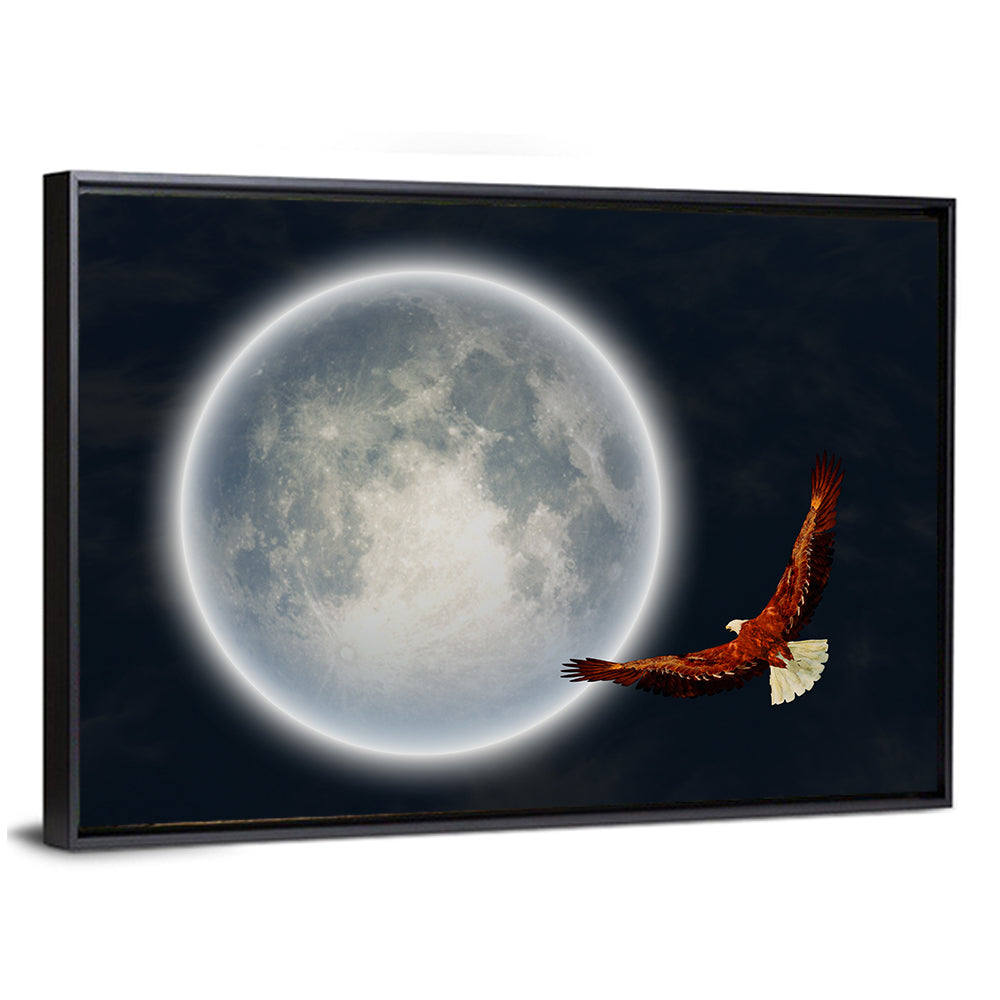 Bald Eagle Moonlight Flight Wall Art