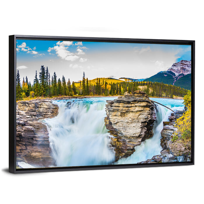 Athabasca Falls, Jasper Wall Art as a framed canvas
