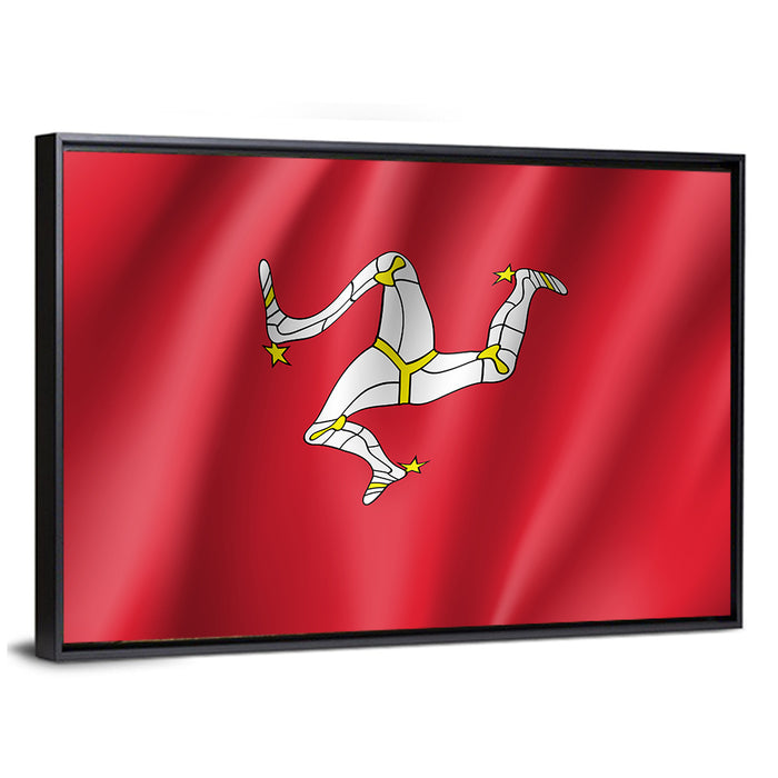 Isle of Man Flag Emblem Wall Art as a framed canvas