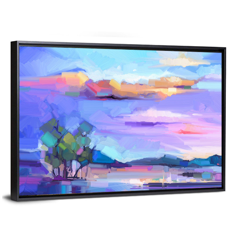 Dusk Lake Reflection Wall Art
