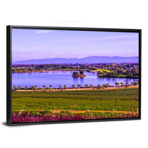 Tea Plantation With Lake In Thai Wall Art