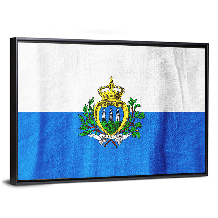 San Marino National Flag Wall Art as a framed canvas