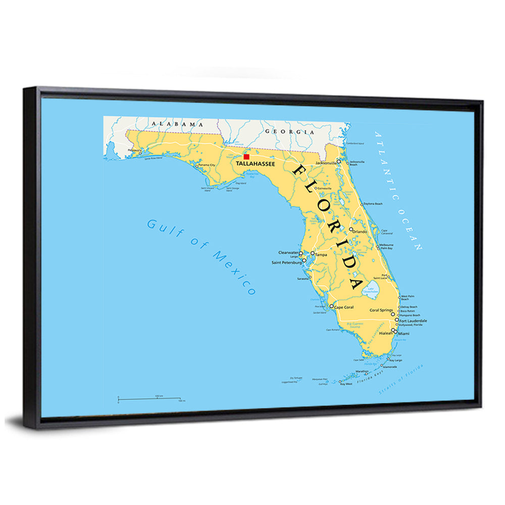 Florida Political Map Wall Art