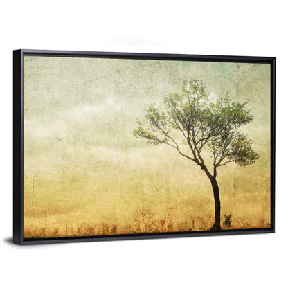 Surreal Tree with Cracked Paint Texture Wall Art