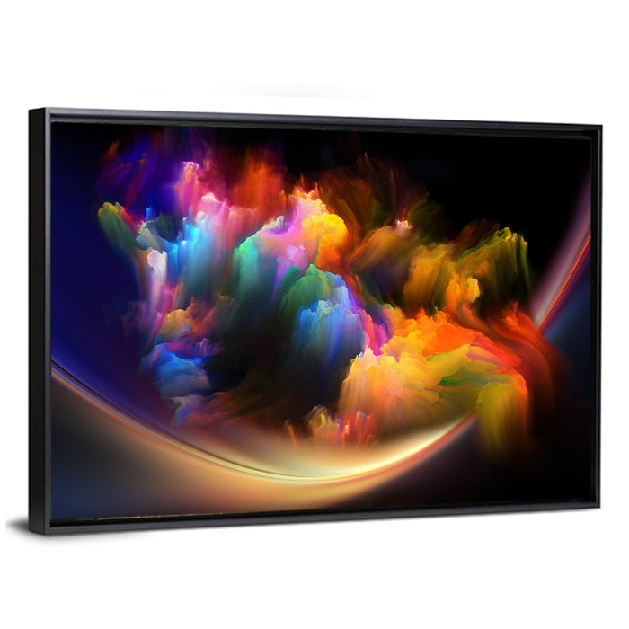Fractal Music Nebula Wall Art as a framed canvas