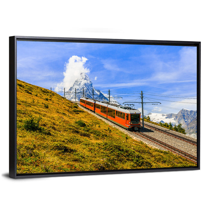 Gornergrat Railway at Zermatt Wall Art as a framed canvas