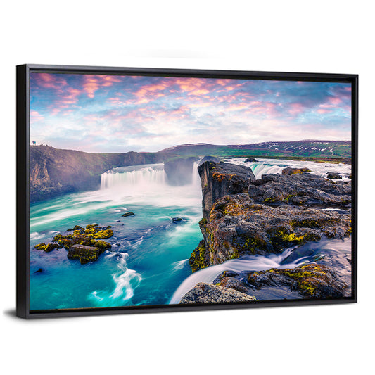 Goðafoss Waterfall at Dusk Wall Art