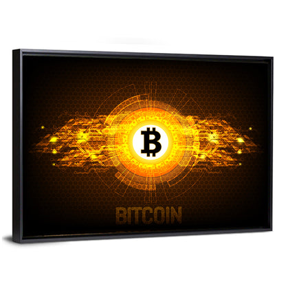 Futuristic Bitcoin Circuit Wall Art