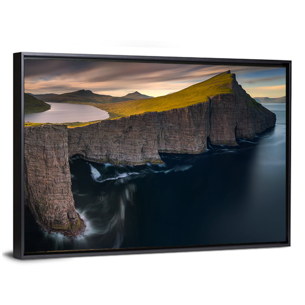 Sorvagsvatn Lake On Cliffs Of Vagar Island Wall Art