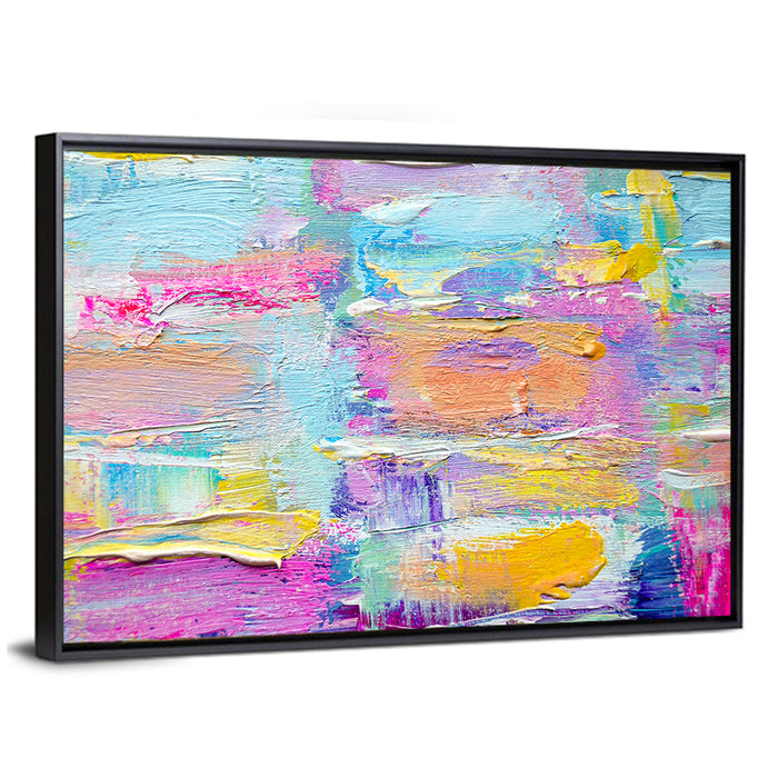 Vibrant Acrylic Brushstroke Abstract Wall Art as a framed canvas