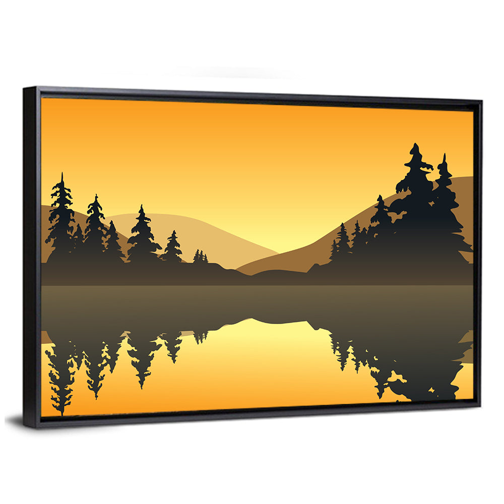 Evergreen Lake at Sunset Wall Art