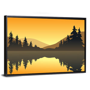 Calm Lake At Sunset Wall Art