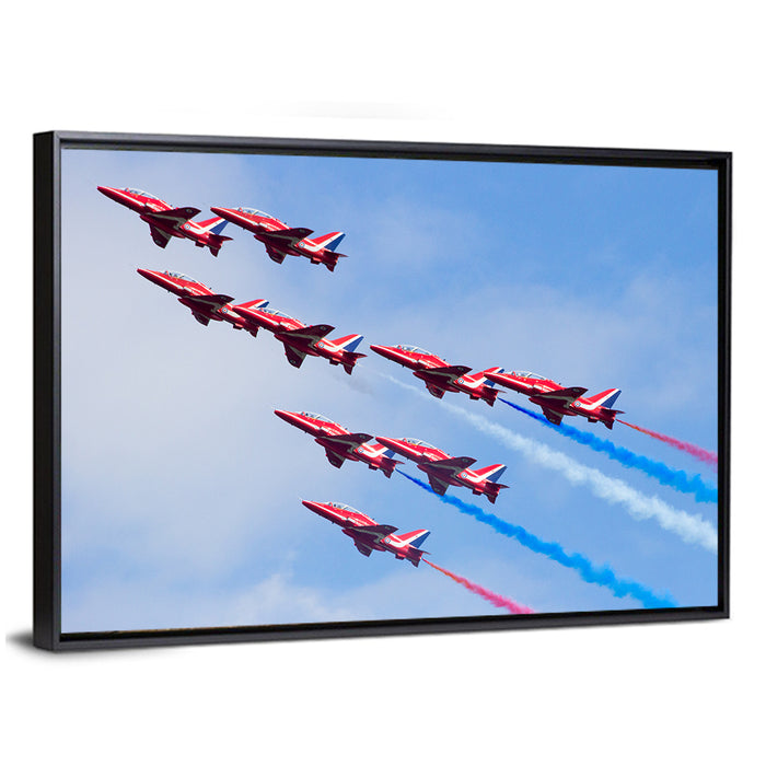 Dutch Nine-jet Formation Wall Art as a framed canvas