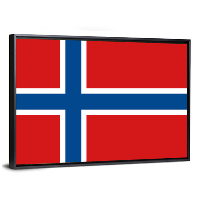Norwegian Flag Graphic Wall Art as a framed canvas