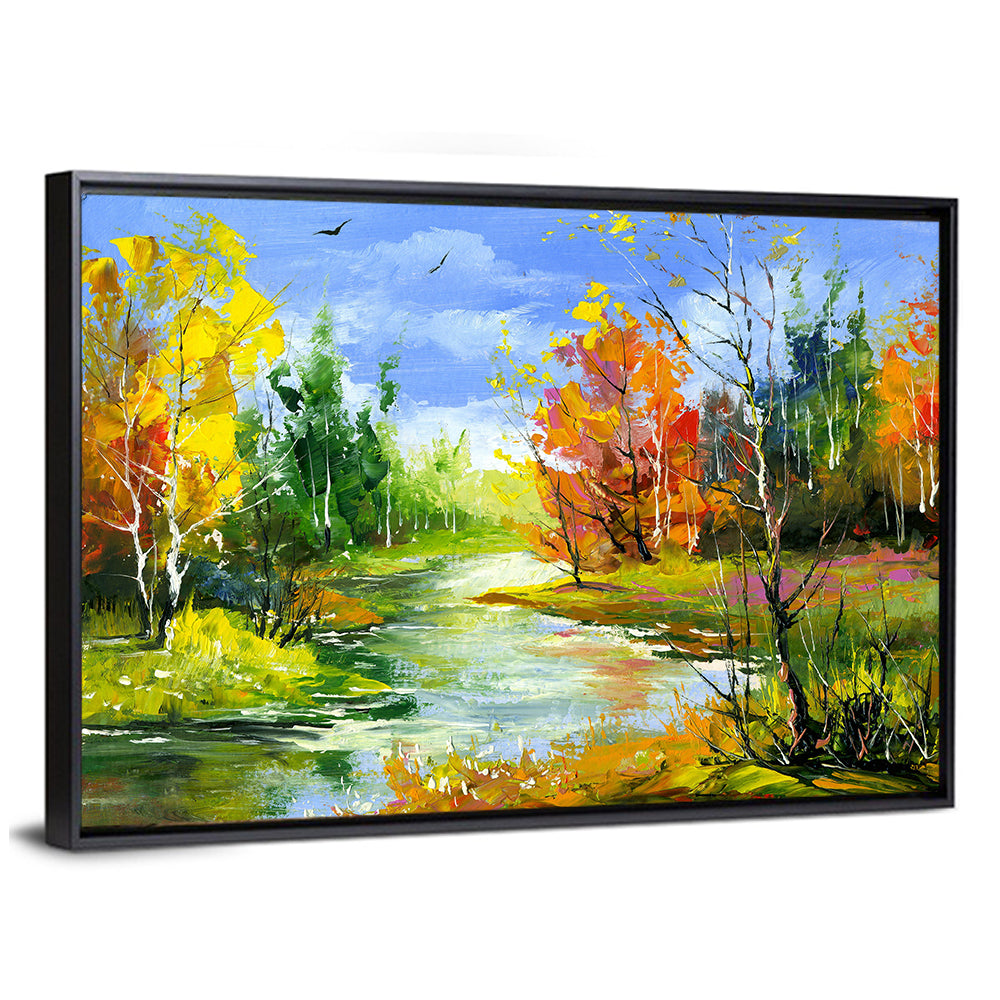 Winding Autumn Stream Wall Art