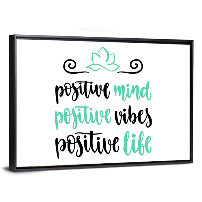 Lotus Yoga Inspirational Quote Wall Art as a framed canvas