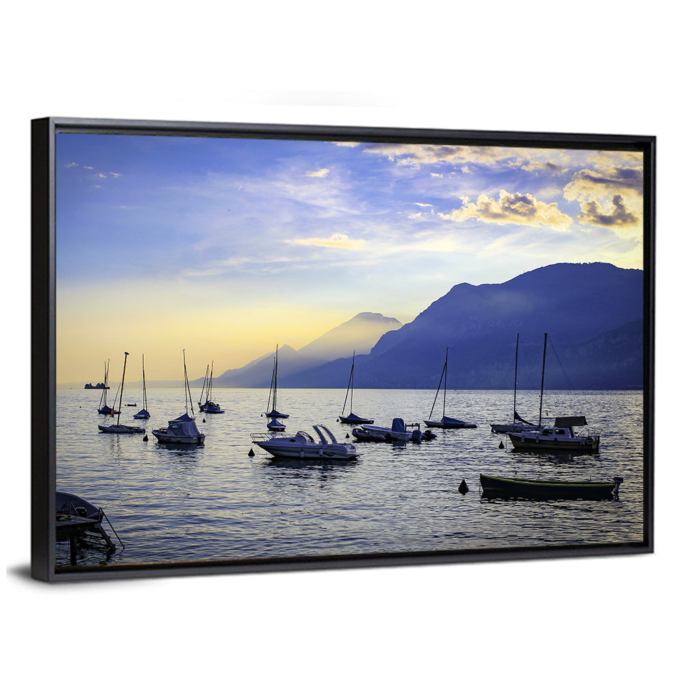 Lake Garda Harbor Sunset Wall Art